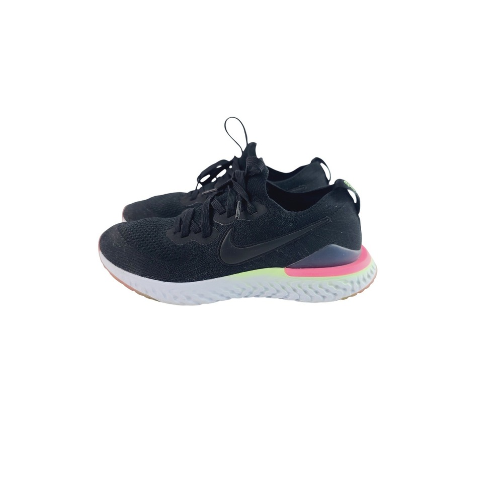 Nike cushioned breathable Epic React Running Shoe Women Size 9 Black Neon Pink K